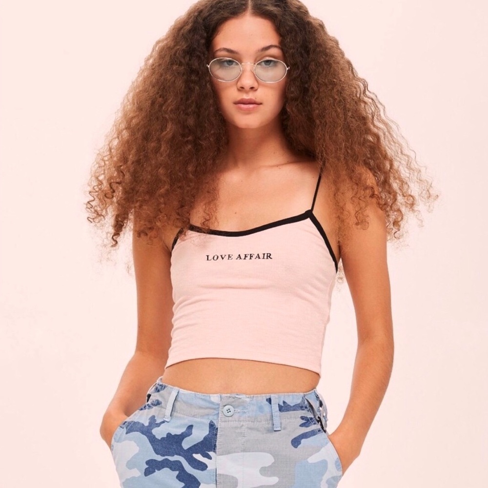 Topshop Love Affair Ribbed Cropped Tank
